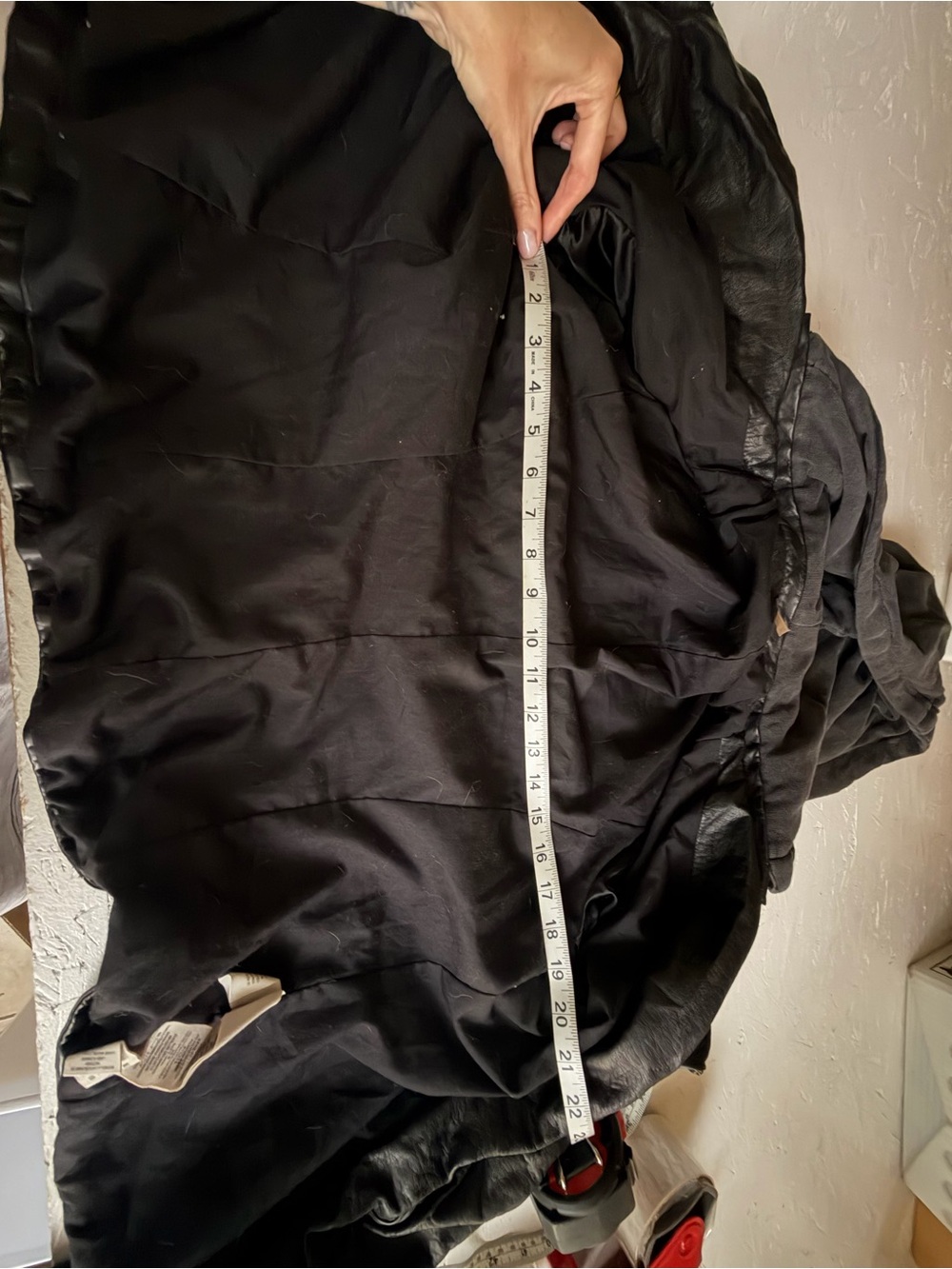Free People Black Faux Leather Jacket with Gray Hood - Picture 9 of 10